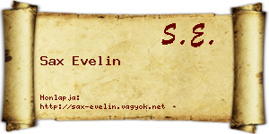 Sax Evelin névjegykártya